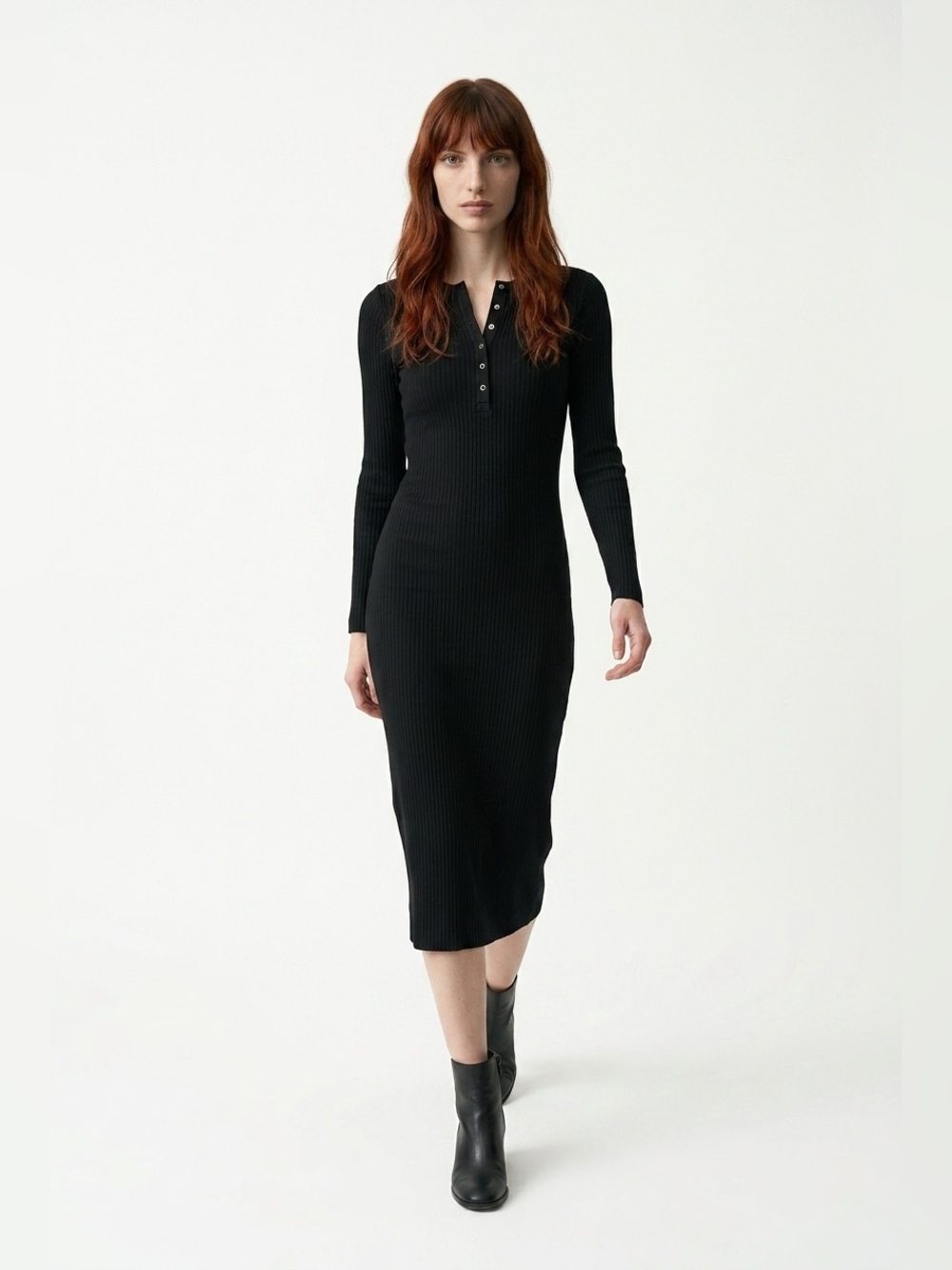 Buffalo ribbed Henley dress
